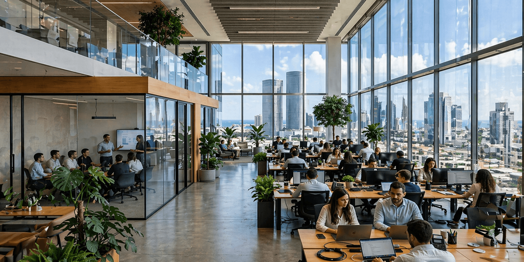 High-tech office workspace in Israel
